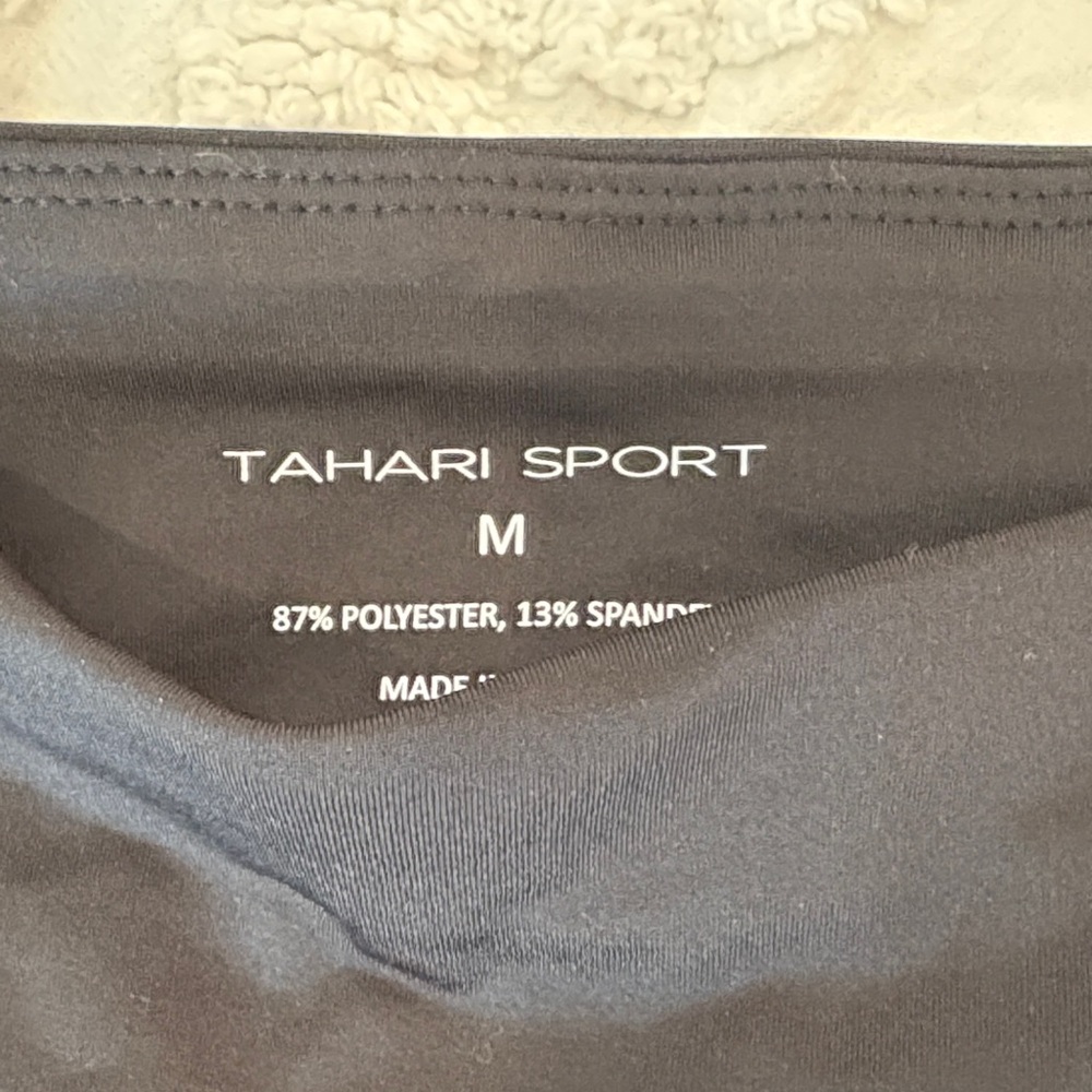 Tahari Black Crisscross Side Detail Leggings - Picture 2 of 4